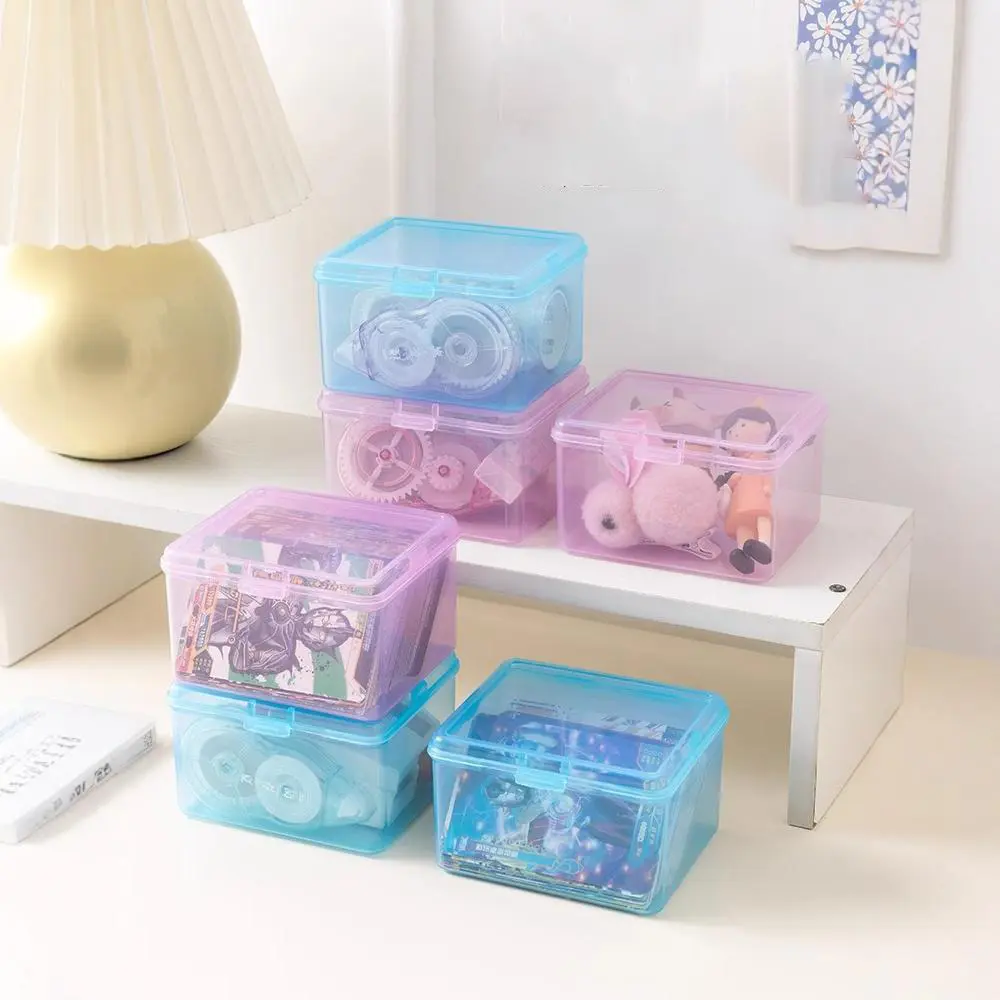 Hộp lưu trữ nhựa trong suốt, Hộp lưu trữ thẻ Nhỏ thẻ ảnh, Hộp Sắp Xếp để bàn, Hộp phân loại, Thích hợp cho văn phòng phẩm, Hàng mới về, [UKS]
