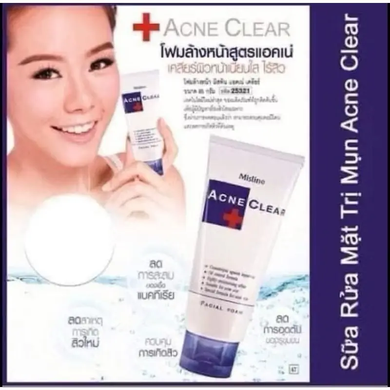 SỮA RỬA MẶT ACNE CLEAR NỘi ĐịA THÁI LAN. GIẢM MỤN MỜ THÂM CĂN BẰNG ĐỘ PH CẮP ẨM TỐT