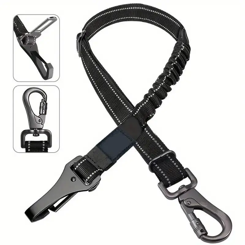 Adjustable Dog Car Seat Belt, 1 Count Pet Car Safety Belt with Sturdy Metal Buckle, Comfortable Pet Travel Accessories for Outdoor Walking 4