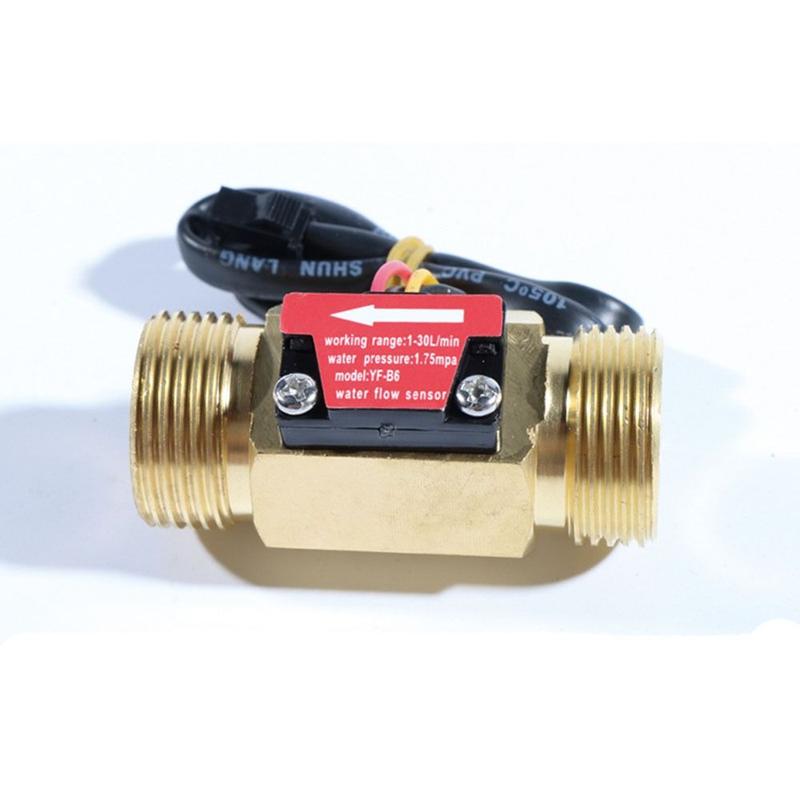 Professional Brass Water Flow Meter G3/4" 1-30L/min Fuel Flowmeter Male Thread 0-2A/ 0-220V(AC or DC) Flow Meter Water Diesel Kerosene Gasoline 3