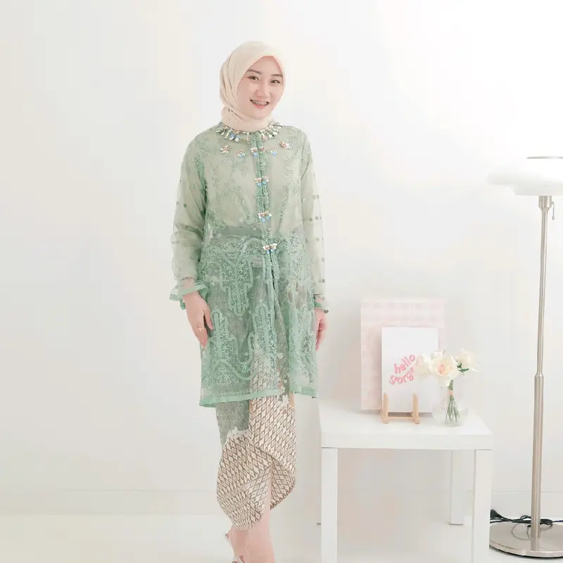 MAHIRA OUTER + INNER / BROKAT OUTER INNER Baju Muslim 7