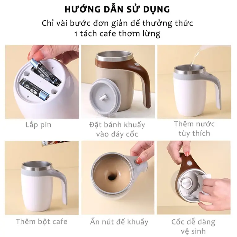 Cốc Tự Khuấy Từ Tính Tiện Lợi Trong Mỗi Lần Pha Đồ Uống - Ly Khuấy Thông Minh 6