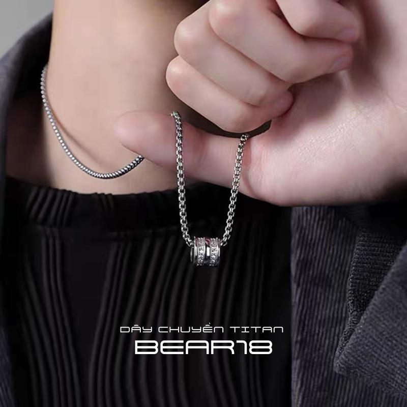 Dây chuyền có mặt thánh giá đính đá THÉP TITAN KHÔNG GỈ, vòng cổ đơn giản phù hợp cho nam và nữ BEAR18 - D266