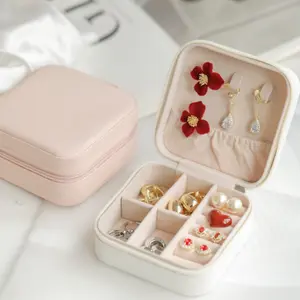 BISA COD 5902 Kotak Perhiasan / Box Case Anting Cincin Kalung Aksesoris Serbaguna Kulit