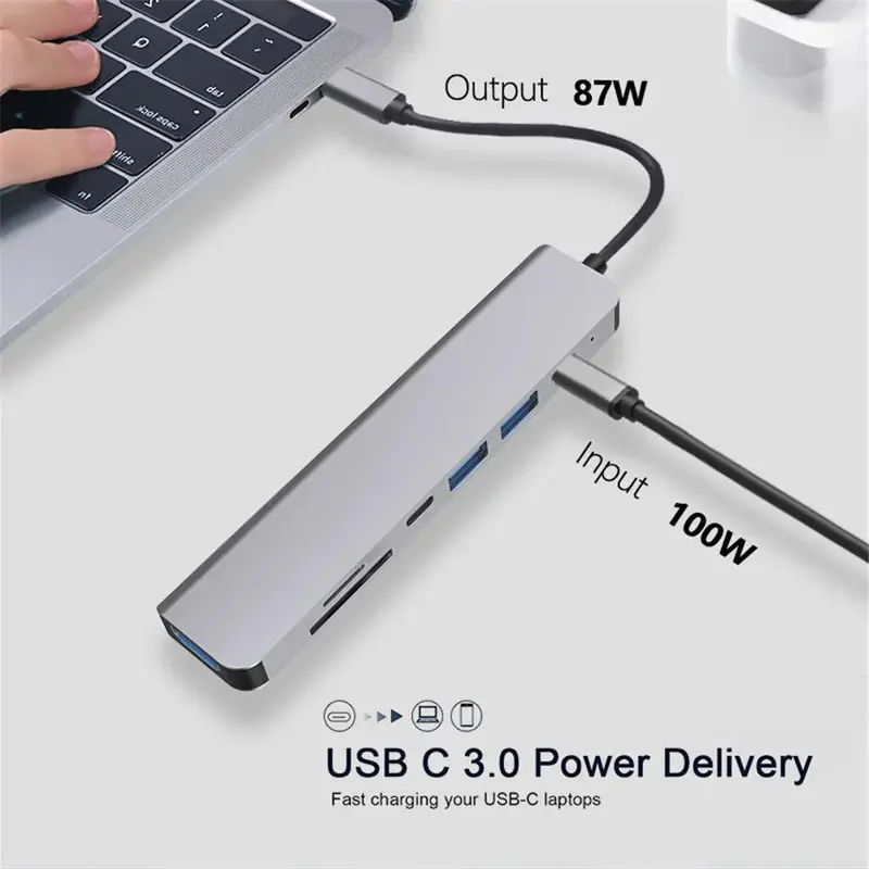 7 In 1 Multi Port Adapter Docking Station For Samsung Galaxy S23/Ultra/Plus 2