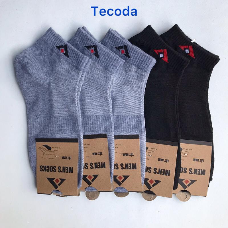 Combo 10 đôi tất nam cổ ngắn mix 2 Màu Đen + Màu Ghi vải cotton thoáng mát đi qua mắt cá chân