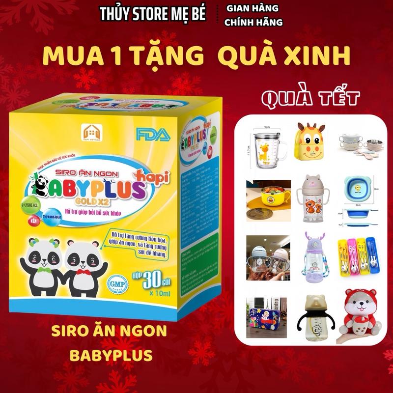 Siro BabyPlus Hapi Việt Nam 30 gói 10ml - Bổ sung acid amin, vitamin, kẽm giúp bồi bổ sức khỏe, tăng cường tiêu hóa và sức đề kháng cho bé Ăn Ngon Miệng Siro Ăn Ngon - Tết kun canxi