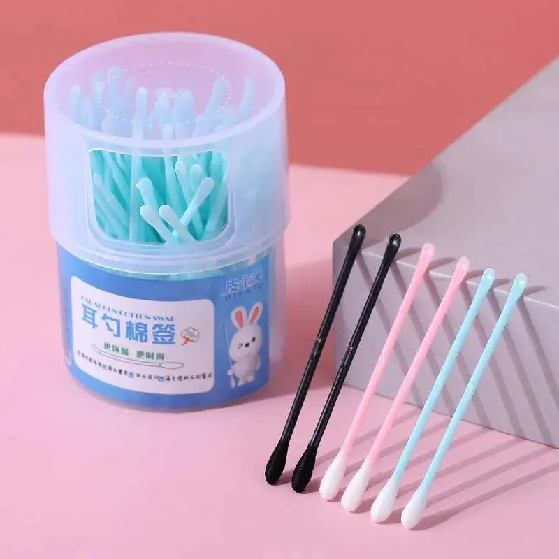 ITL Health Care  Cotton Swab Plastics Ear Pick Cotton Nose Ears Cleaning Tools Double Head Disposble