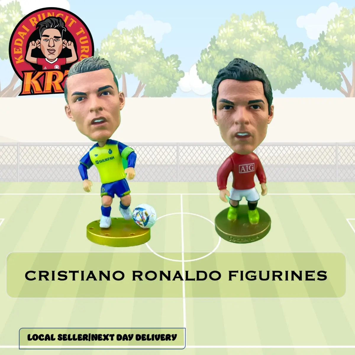 Cristiano Ronaldo Football Figurines Figurin Bola Sepak Action Figures Pvc Toy