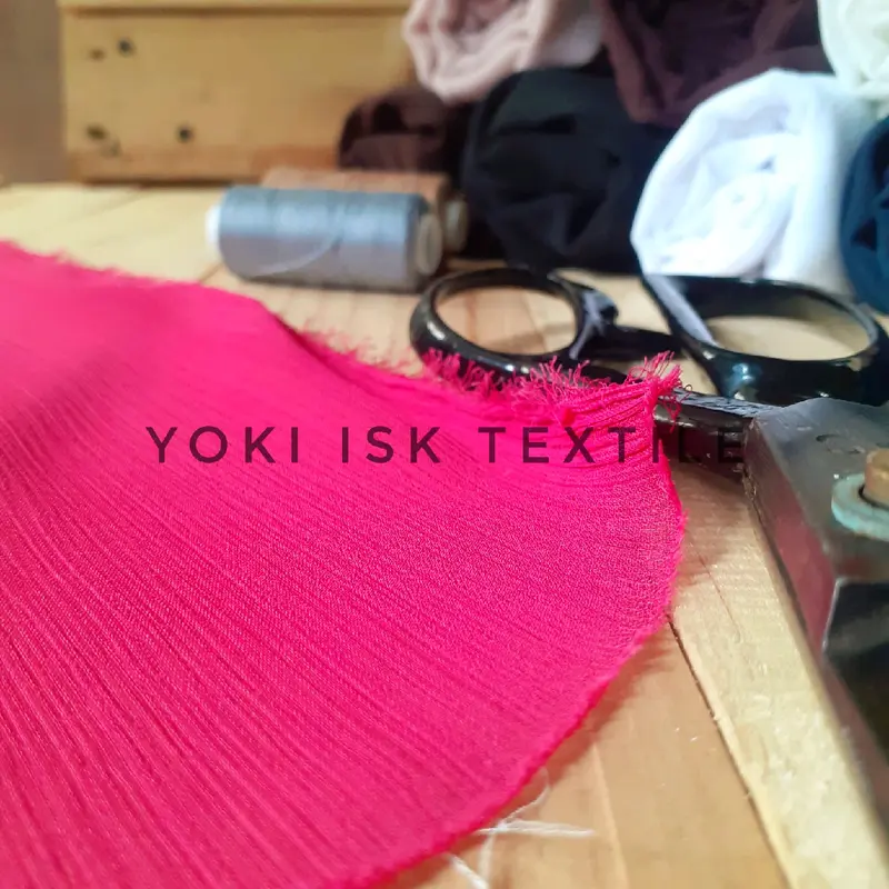 Kain Chiffon Yoryu Crinkle Sifon Salju Polos 2