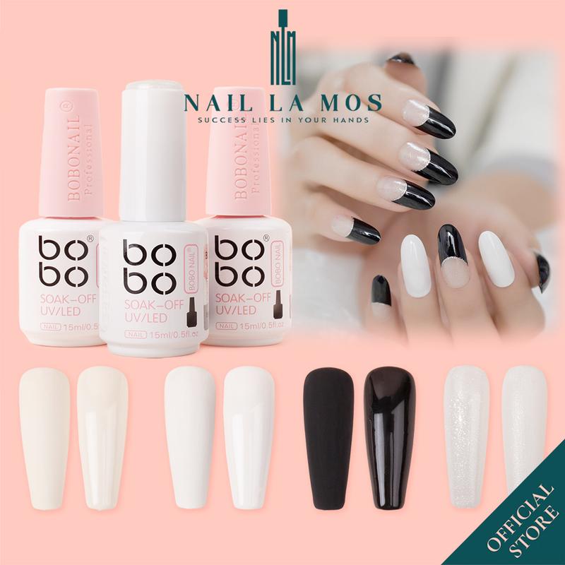 Sơn gel đen, trắng, trắng sữa Bobo chính hãng lên màu chuẩn 15ml - Sơn móng tay Bo Bo làm nail màu trắng kem chất đặc