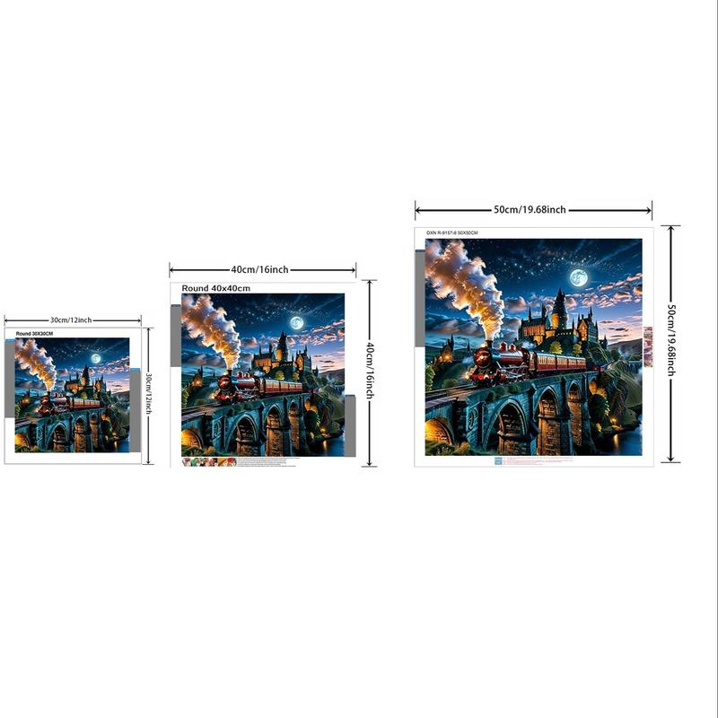 Product Introduction of 5D DIY Diamond Arts Colorful Painting Kit, Train Pattern Diamond Arts Colorful Painting without Frame, Handmade Art Crafts for Home Decor 1