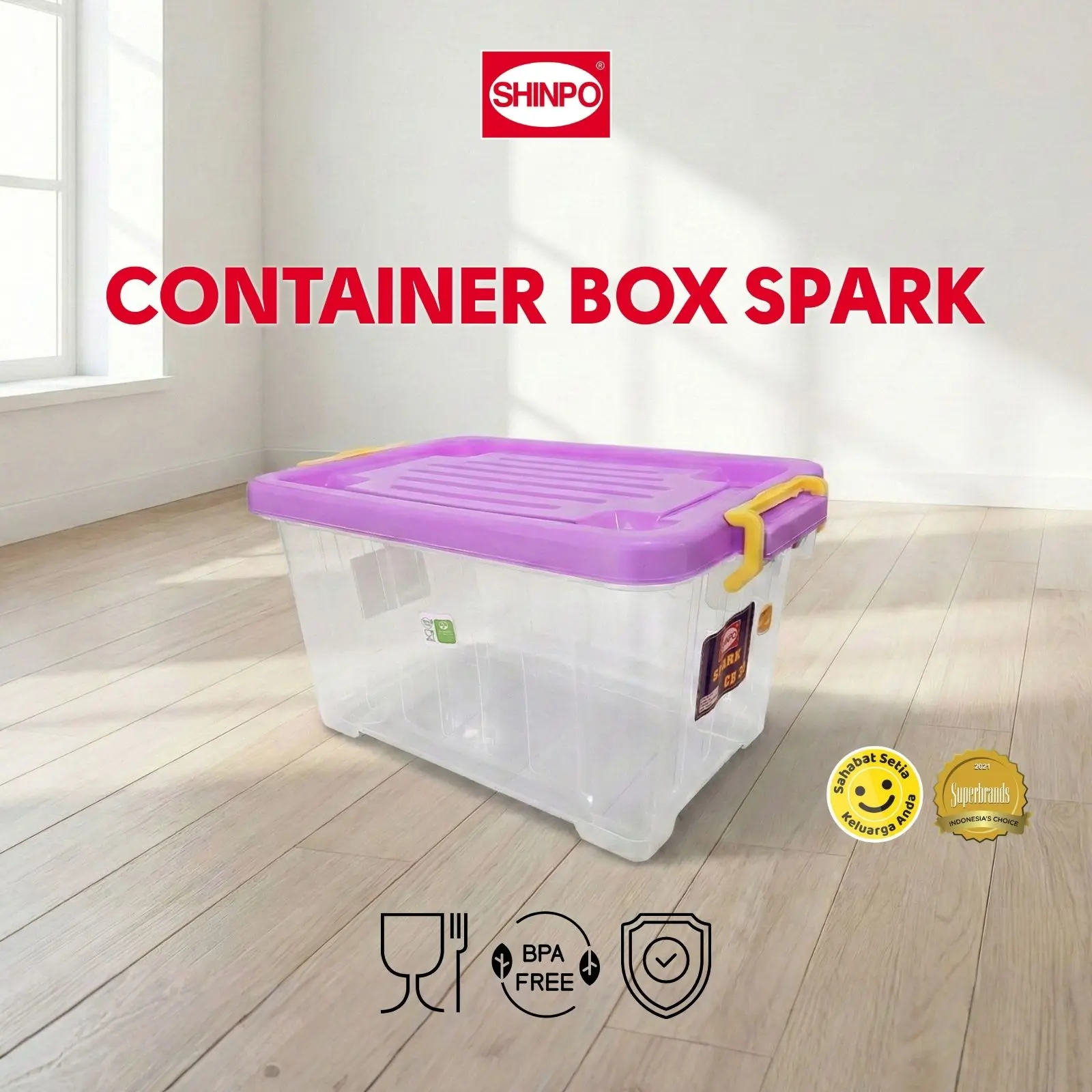 SHINPO Kontainer Plastik Dengan Roda Spark Container Box Kotak ...