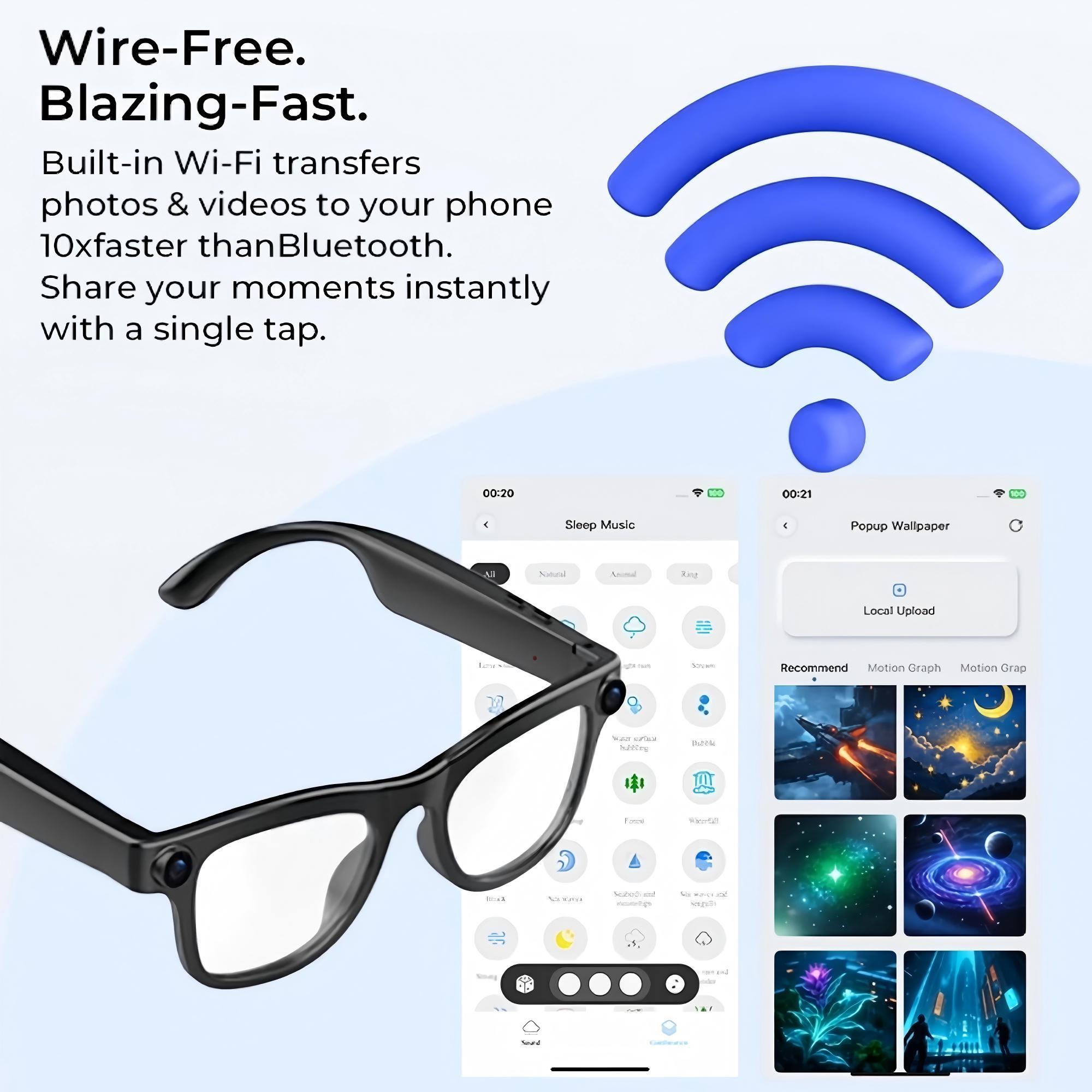 New Smart Camera Glasses, Fashionable Video Eyewear, TR Flexible Material, Dual Microphone Noise Reduction, Real-time App Transl - Image 4