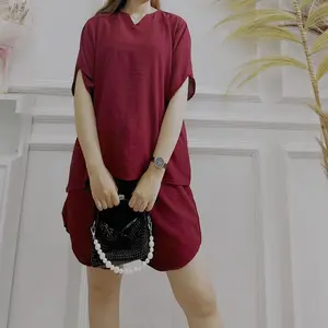 Nagita Set Celana Pendek Polos Baju Wanita