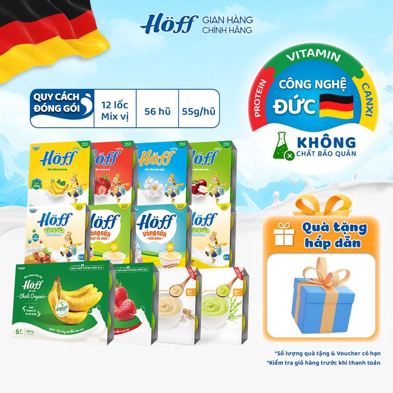 Combo trọn bộ dinh dưỡng sữa chua váng sữa cháo sữa phô mai trẻ em Hoff ăn dặm bổ sung dưỡng chất vitamin men lợi khuẩn canxi protein DHA chất xơ - Food