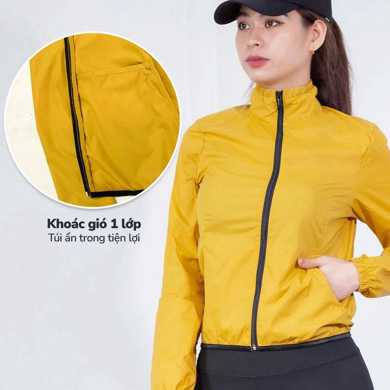 Áo Khoác Gió cổ trụ 1 lớp Running - AKGR001 Sport Top