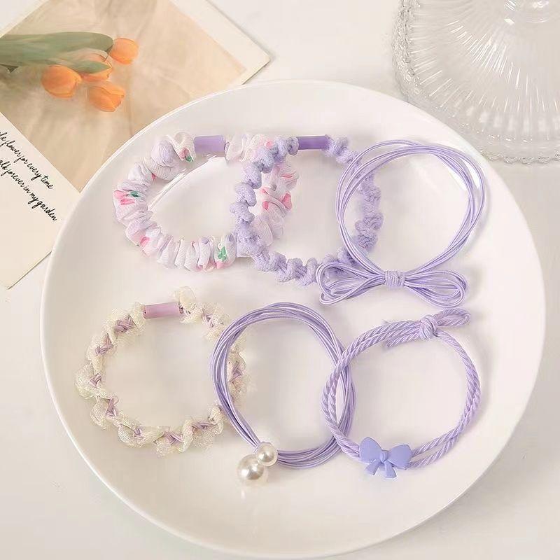 [combination] Macaron color matching hair ring combination mixed small rubber band head rope women's suit cute hair rope Mori hair temperament high ponytail hair accessories 2