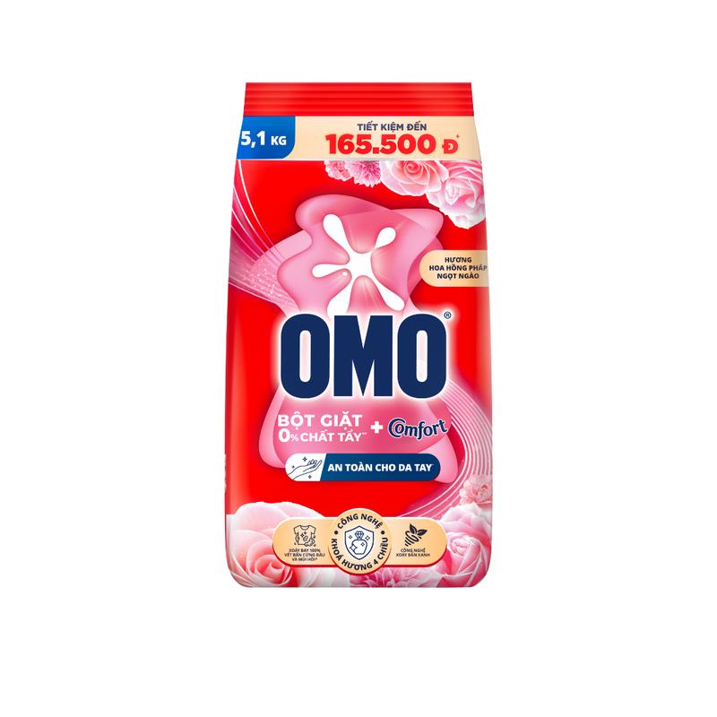 Product Introduction of Bột giặt Omo Comfort Tinh dầu nước hoa và  hương hoa hồng 350g/700g đánh bay vết bẩn cứng đầu 4
