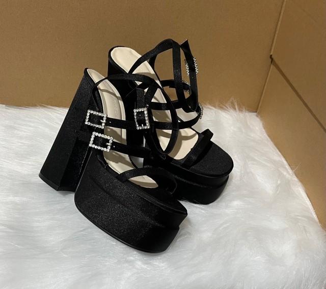 Product Introduction of giày cao gót nữ sandal 15cm chất vải satin bóng mịn êm chân 9