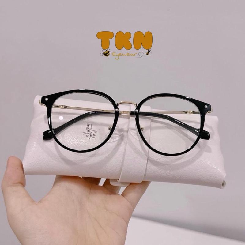 Mã N006 Gọng Kính Tròn bo vuông Nhựa mix KL Kính Form TO - hợp mặt Vừa và TO Kèm Hộp + Khăn Lau