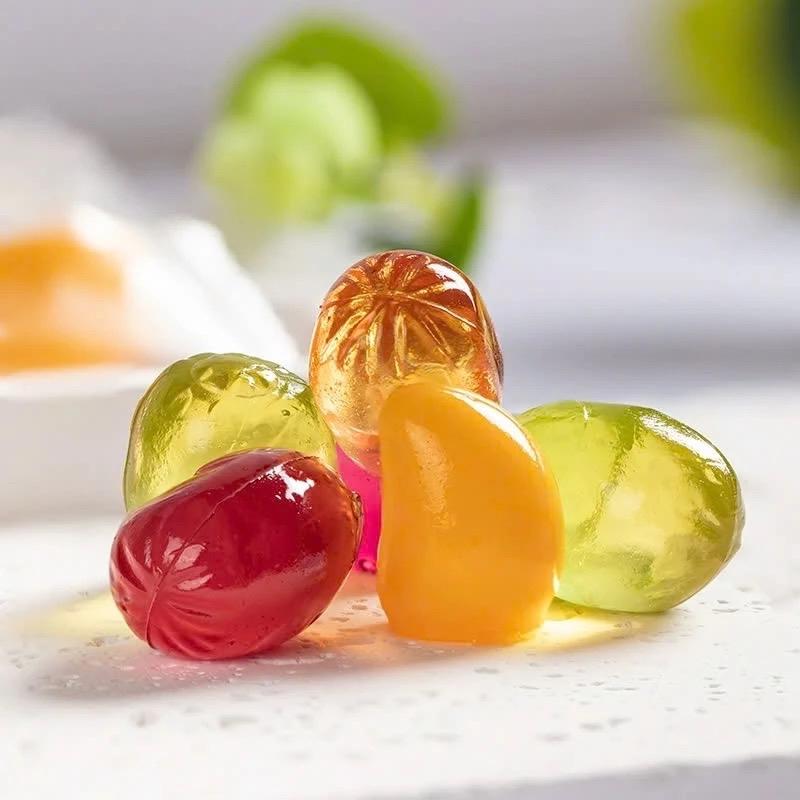 Kẹo dẻo trái cây 3D bóc vỏ mix nhiều vị trái cây xoài, đào, nho, táo - Ăn vặt 083