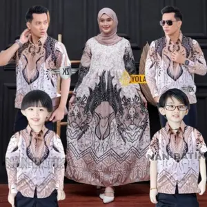 Batik Clasik || BATIK KELUARGA TERBARU 2025 || BATIK COUPLE LEBARAN || GAMIS BATIK SARIMBIT KEMEJA sale