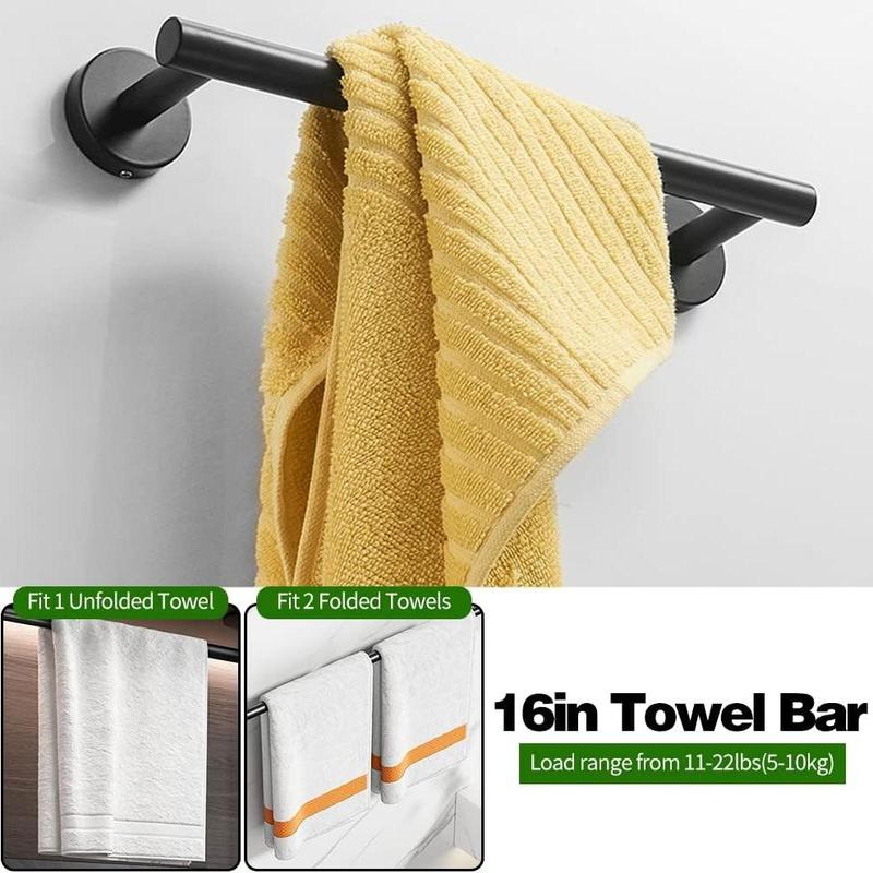 Product Introduction of Bathroom Towel Ring Set, 10pcs/set Decorative Stainless Steel Bathroom Hardware Hanging Set, Modern Bathroom Storage Hook for Home Dormitory Salon Hotel, Fixtures 8