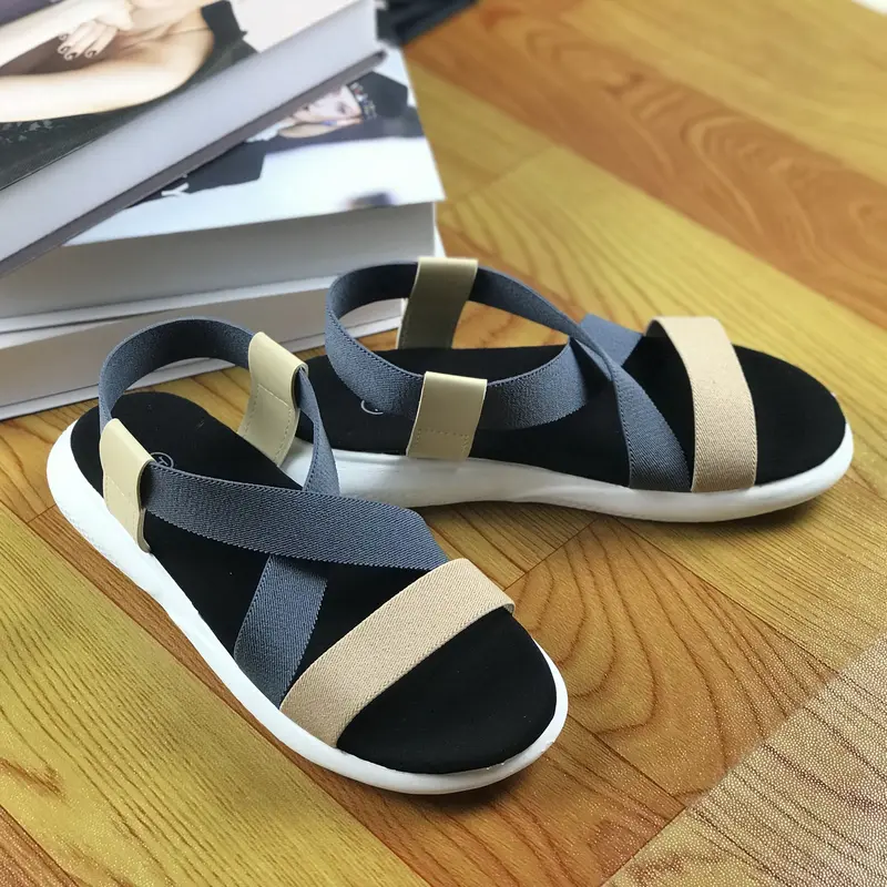 Yellow Jafna - Sandal Wanita Tali Silang Karet Elastis Anti Slip - Nyaman Dipakai Harian 0