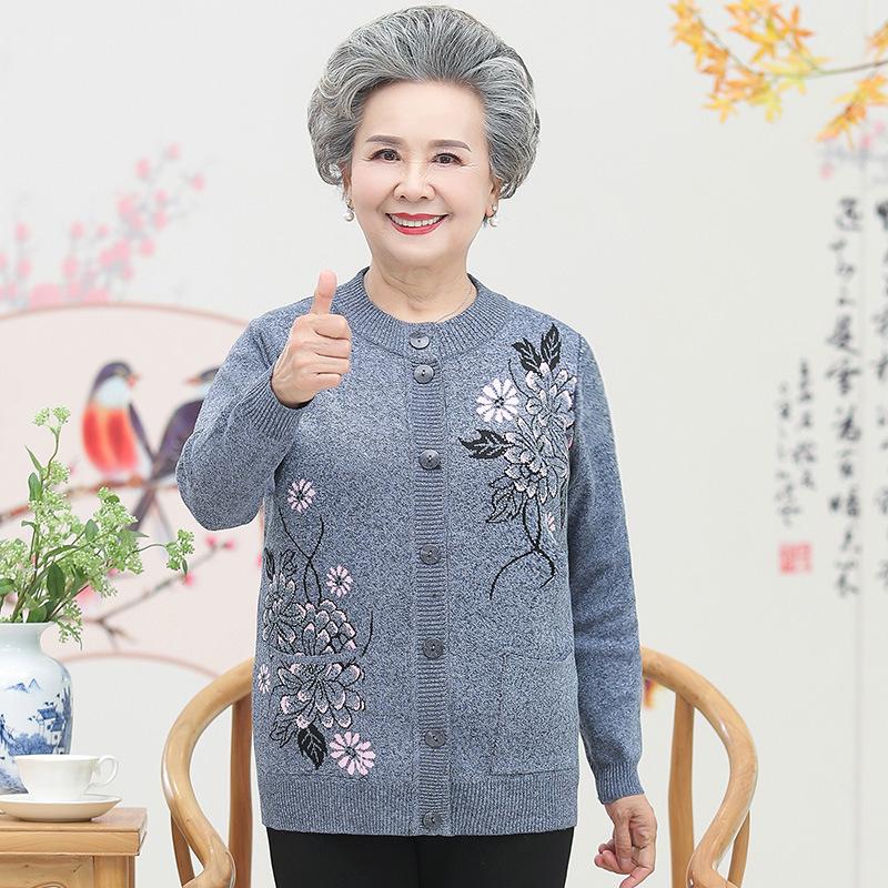 Áo khoác len ấm cho người già cao tuổi Top Nữ Women Nhung Jacket áolen quang