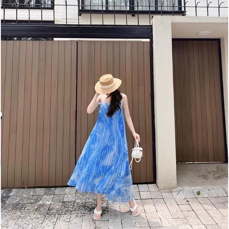 Đầm maxi loang hai màu đi biển 0