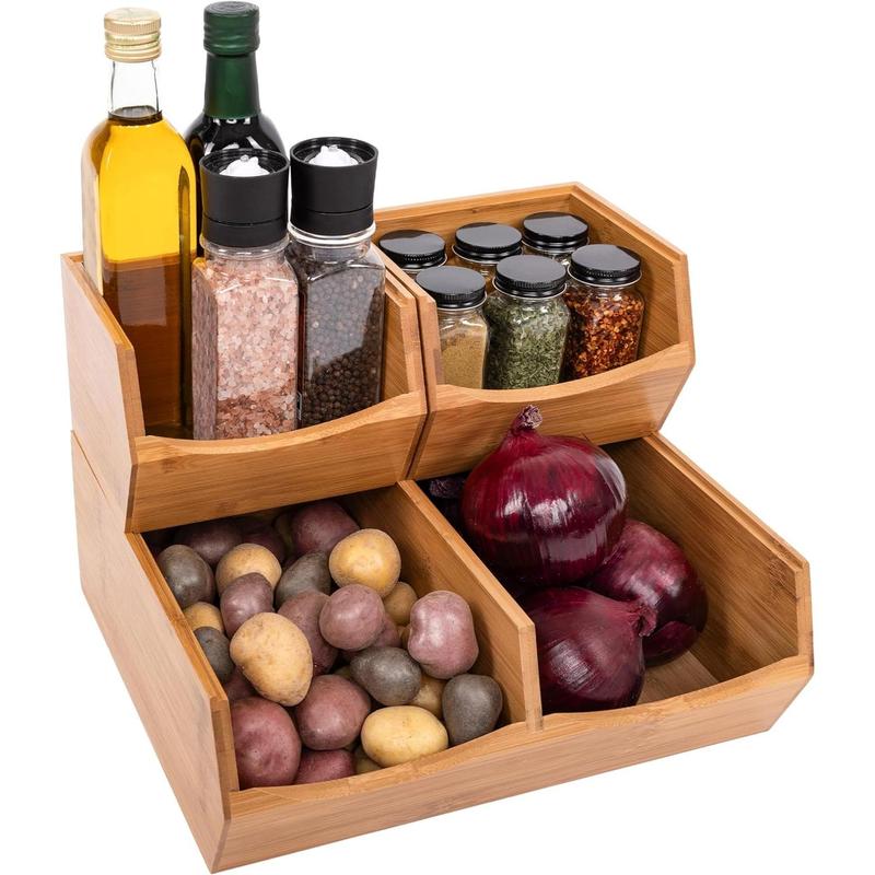 Bamboo Premium Organizer Storage Bins for Kitchen Silverware - TikTok Shop