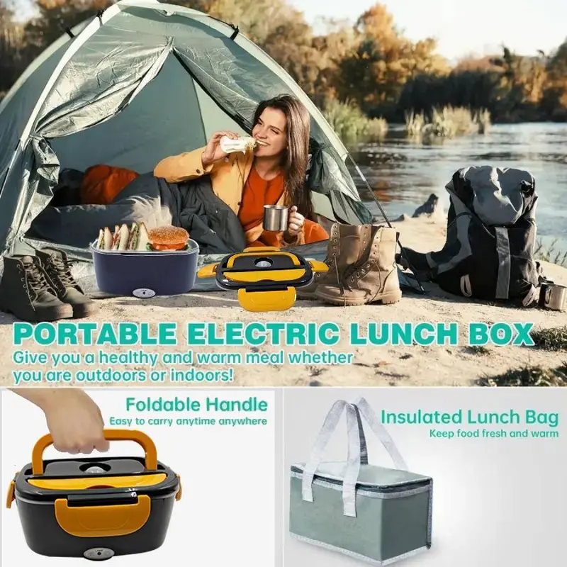 3 in 1 Electric Lunch Box, 12V 24V 220V Portable Food Heater Box, Food Warmer, Household Kitchen Appliances for Home Office Car Use, Excellent Home Appliances, Kitchen Appliances, Kitchen Gadgets 8