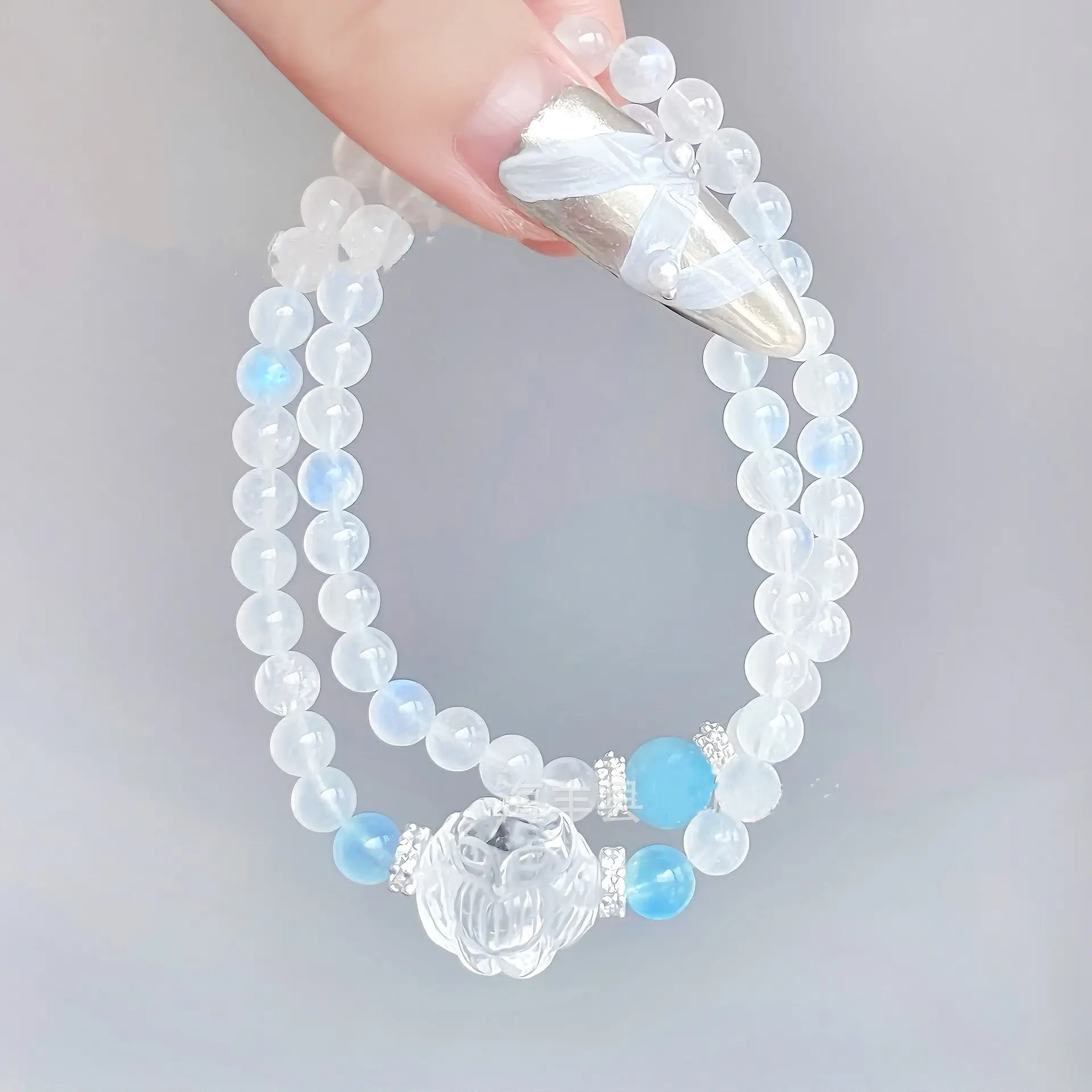 moonstone 2 layers bracelet lucky charms