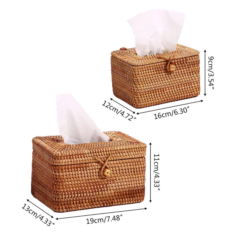 Product Introduction of Hộp Khăn Giấy Mây Thủ Công Thanh Lịch, Hộp Đựng Khăn Ăn, Hộp Đựng Giấy Vệ Sinh Để Bàn 0