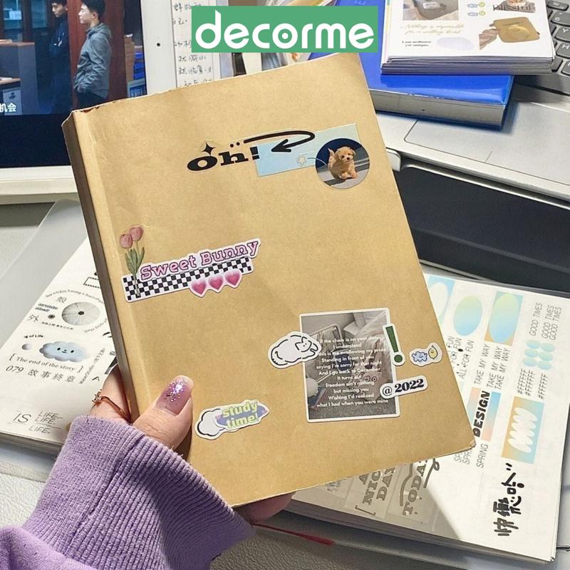 Sổ tay vintage A5 Decorme sổ tay dán gáy bìa kraft 368 trang giấy trơn 100gsm