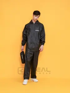 Jas Hujan OSEAL Full Seal Raincoat Mantel Pria Wanita Dewasa Aura Series Hitam