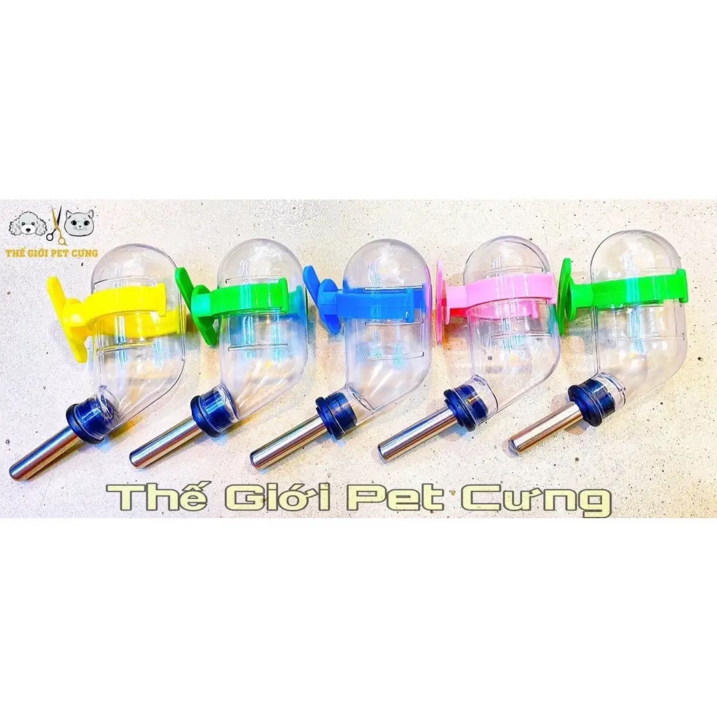 Bình Nước Bi hamster 60ml vòi inoxThỏ Bọ Sóc Nhím