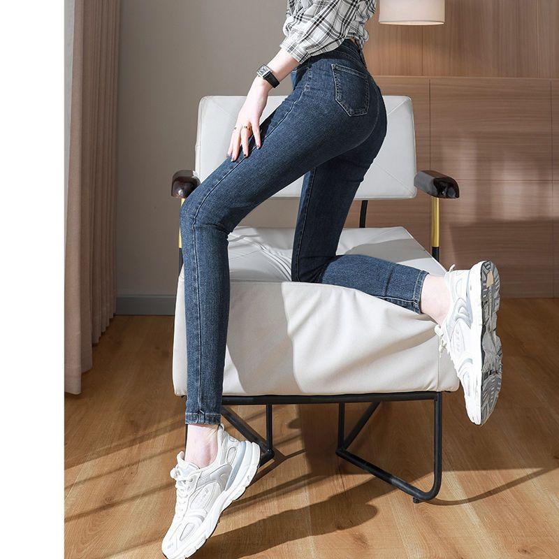 Quần Jean Co Giãn, Cỡ Lớn (35,00 kg-100,00 kg), Dành Cho Nữ, Cạp Cao, Dễ Phối Đồ, Quần Bút Chì Mỏng, Hàng Mới Về 2024, Thích Hợp Cho Mùa Thu Và Mùa Đông Women Pants 0