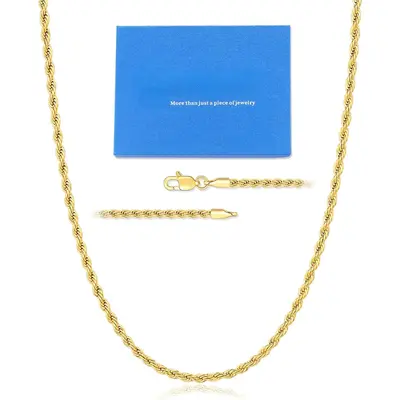 30 Inch Gold Chain 18K Yellow Gold Over Sterling Silver
