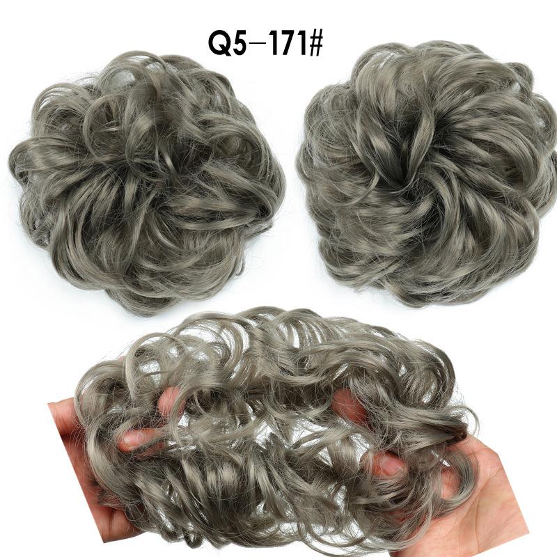 [Hot Sale] Curly Hair Bun Chemical Fiber Wig Hair Bag Female European and American Fluffy Natural Bun Updo Hair Bag Hair Ring Bud 4