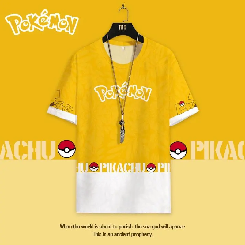 Áo Thun ngắn Tay Nhập Khẩu Anime Pokemon, Thiết Kế Hoạt Hình, Dành Cho Nam Giới, Nhân Vật Pikachu POKEMON, Thích Hợp Cho Học Sinh, Phần Mỏng Mùa Hè, Mới Cho Năm 2025 1