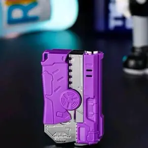 Pemantik Elektrik Putar Viral Plus Led Lampu Unik Bahan Plastik - Ungu spinner