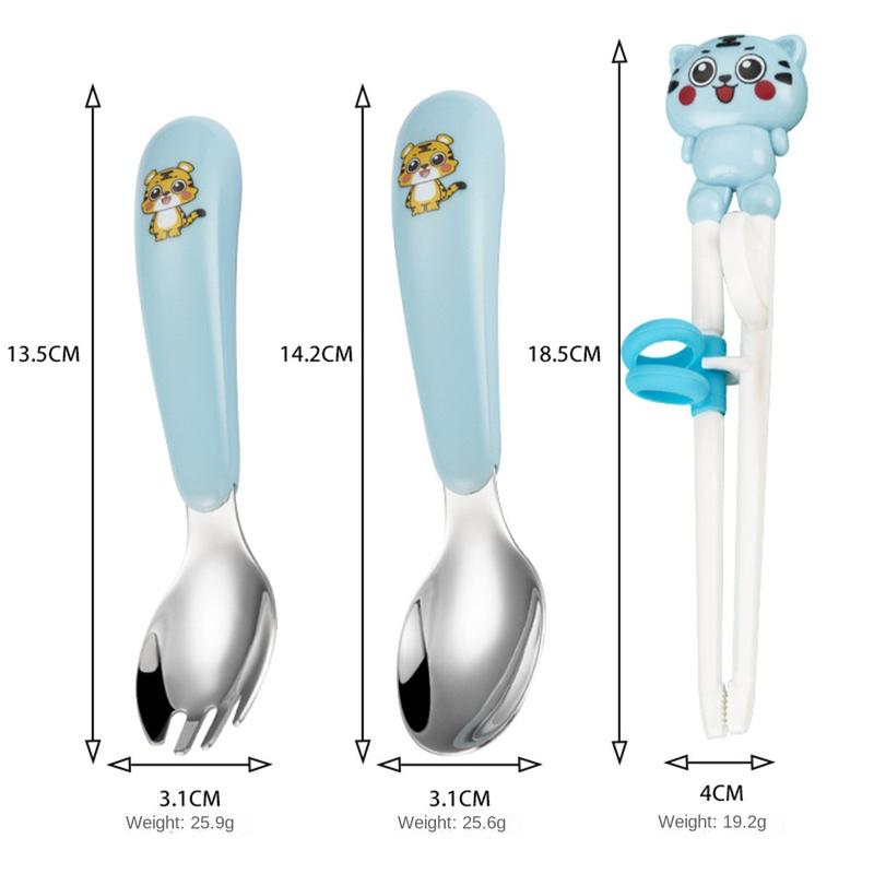 Product Introduction of Bộ Đồ Ăn Hoạt Hình Cho Trẻ Em, 3 Cái, Bao Gồm Nĩa Và Thìa, Được Làm Bằng Thép Không Gỉ 304, Thích Hợp Cho Bé Bú Và Bổ Sung Thực Phẩm, Thìa Tập Luyện Cho Trẻ Sơ Sinh 39