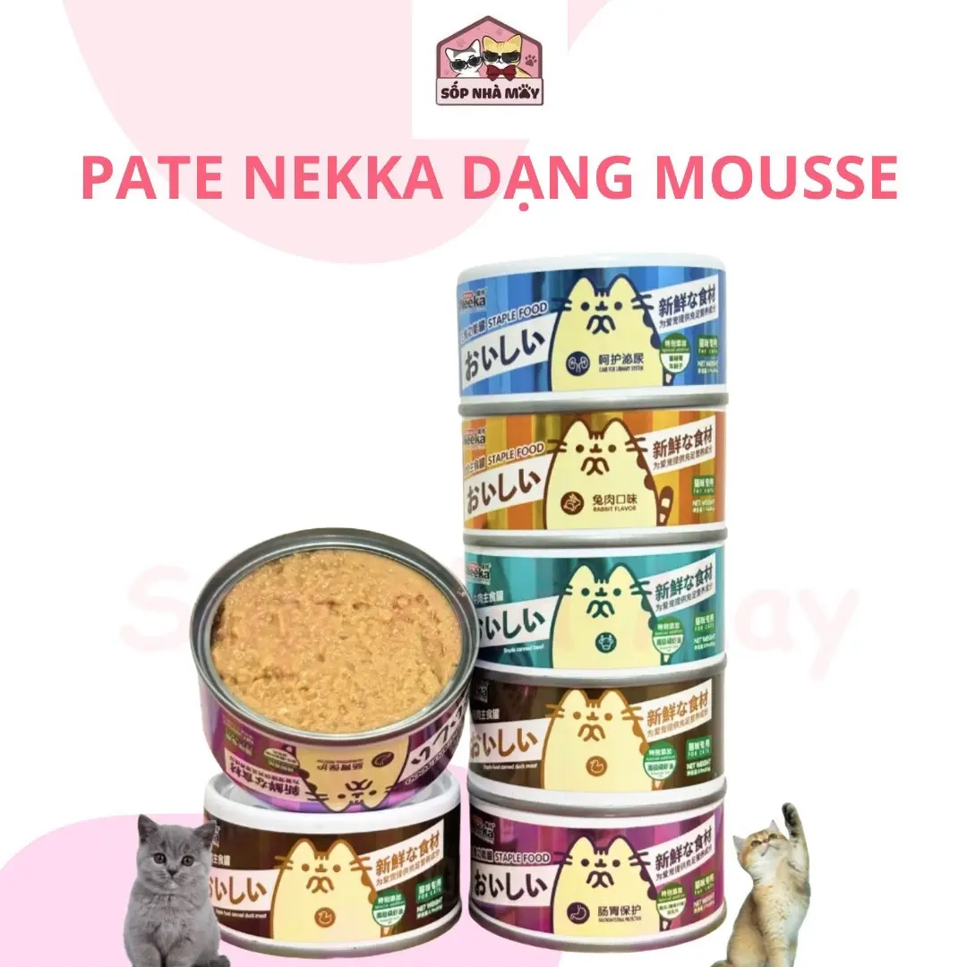 Thùng 24 lon Pate Neeka mousse Lon 85g Dạng Cao Cấp Đặc Mịn Dinh Dưỡng Cao Dành Cho Chó Mèo