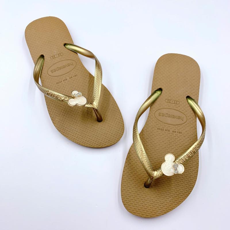 Dép  Havaianas Nữ Slim Gắn Kèm Charm Mickey Milk - Từ Brazil - Cao su non tự nhiên, chống trơn trượt - Thu Hường Havai 1