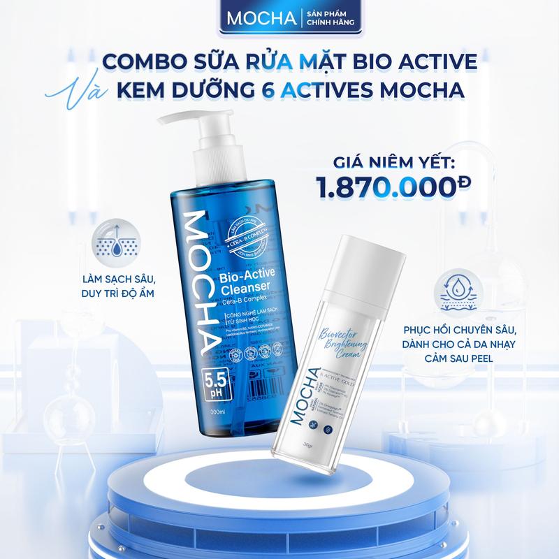  COMBO SỮA RỬA MẶT BIO ACTIVE VÀ 1 KEM DƯỠNG 6 ACTIVE MOCHA Thương hiệu: Mocha. 
