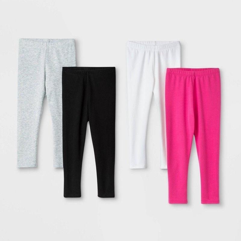 Quần legging trơn dài 25kg-41kg chất vải cotton xuất dư co giãn 4 chiều thấm hút mồ hôi 3