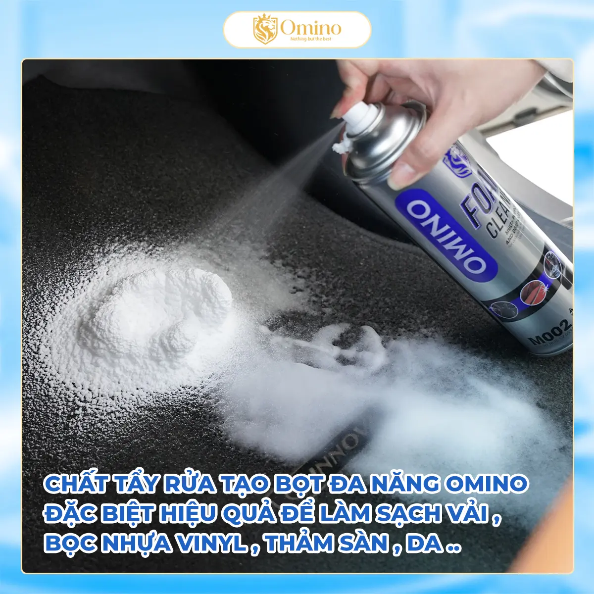 Chai Xịt Vệ Sinh Xe Ô Tô - Xịt Bọt Vệ Sinh Đa Năng Ghế Da - Nội Thất Xe Ô Tô Chính Hãng OMINO
