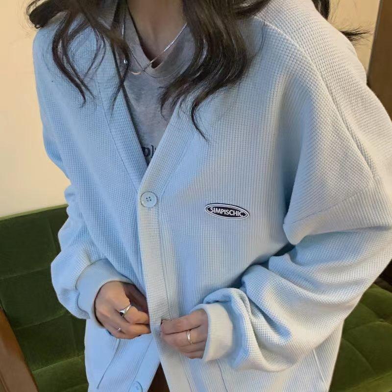 Product Introduction of Women Áo Len Cardigan Bánh Quế Thiết Kế Đẹp Cho Nữ, Phong Cách Lười Biếng Mùa Xuân Và Mùa Thu, Áo Khoác Dệt Kim, Dễ Phối Đồ, Thích Hợp Cho Học Sinh, Thời Trang, Áo Học Sinh Top 8